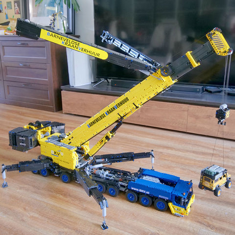 MOC Small Particles V3.0 1/20  2.4G RC Mobile LTM1750-9.1  All-terrain Crane Building Blocks  Construction Vehicle Model  (7778PCS)