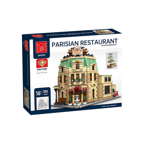 Mocsage Restaurants in Paris with Lights Modular Small Building Blocks Set (3104PCS)