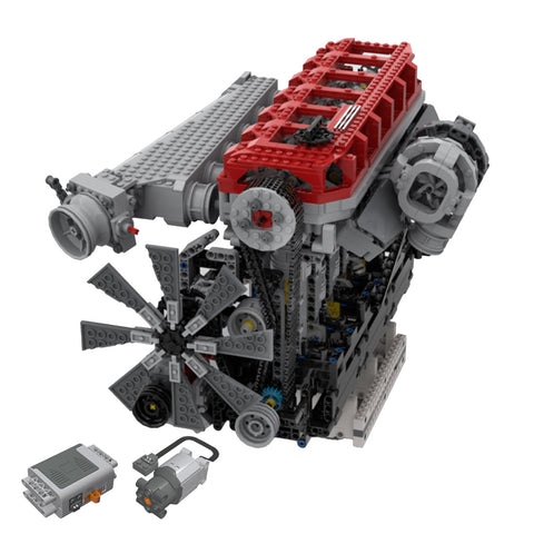 SOHC 3.0L Turbocharged Inline Six-cylinder Four-stroke MOC Engine Model Building Blocks Set Toy (1985PCS)