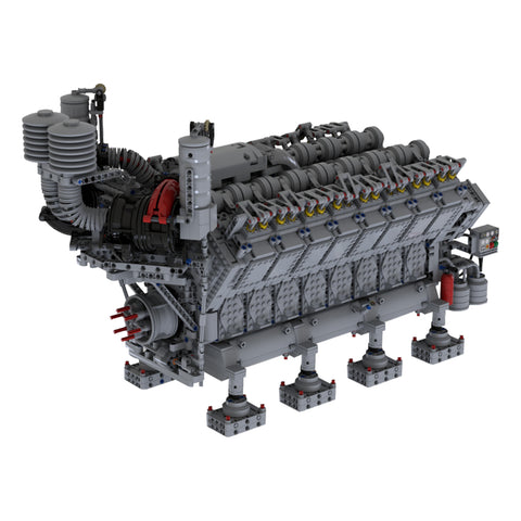 MOC-73232 V16 Diesel Engine Model Building Blocks Set (4777PCS)