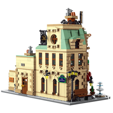 Mocsage Restaurants in Paris with Lights Modular Small Building Blocks Set (3104PCS)