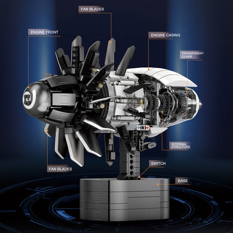 Mocsage MOC-180038 CFM-RISE Open Rotor Engine Building Blocks Set（1351PCS）