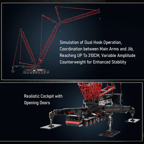 LG1750 Crane Model DIY Assembly Building Blocks Set (Dynamic Version/12135PCS/Red&Black)