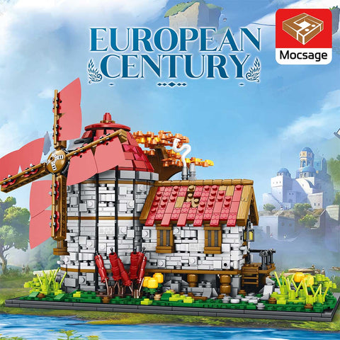 Mocsage Dutch Windmills  Medieval Countryside Model  Building Blocks Toy  Set(2,296PCS)