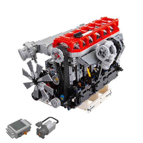 Mocsage Inline 6-Cylinder SOHC Turbocharged Engine Building Blocks Set (2013PCS)