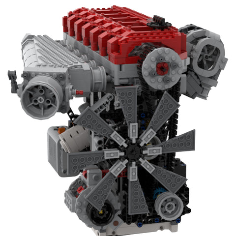 SOHC 3.0L Turbocharged Inline Six-cylinder Four-stroke MOC Engine Model Building Blocks Set Toy (1985PCS)